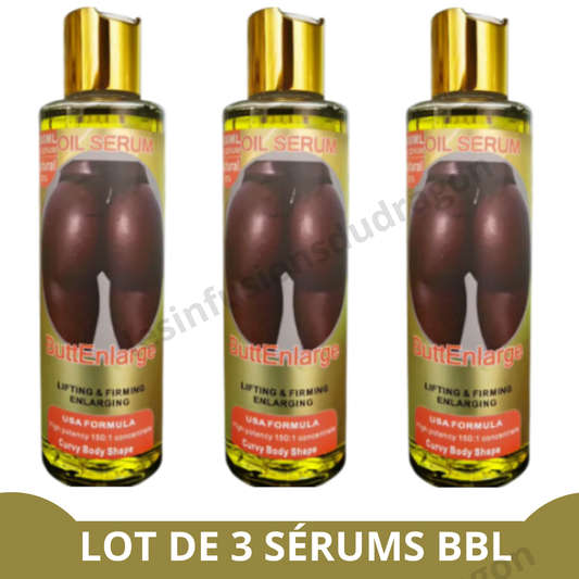 HUILE / SÉRUM POUR L'AGRANDISSEMENT DES FESSES - 3 flacons