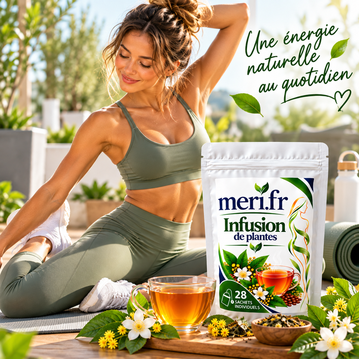 Meri.fr Infusion de Plantes – 28 Sachets Individuels – Tisane aux Plantes – Boisson Chaude ou Froide – Pause Bien-Être au Quotidien